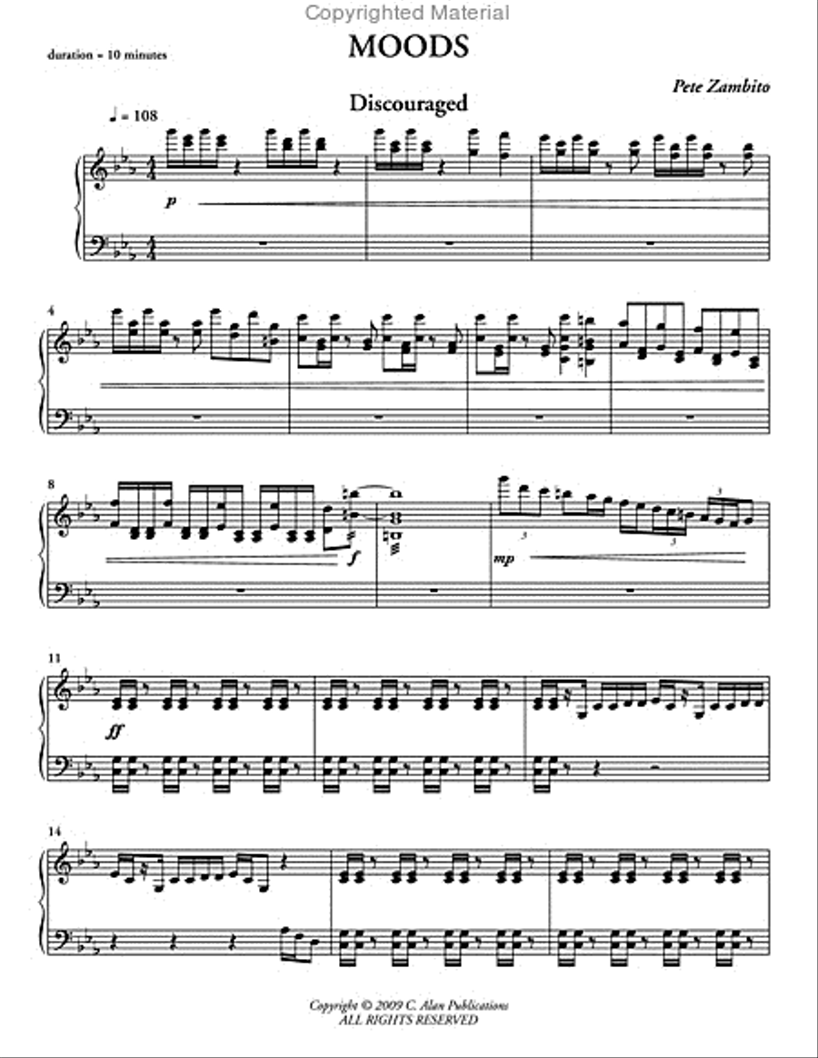 Moods for Solo Marimba Percussion Ensemble scores gallery preview page 2