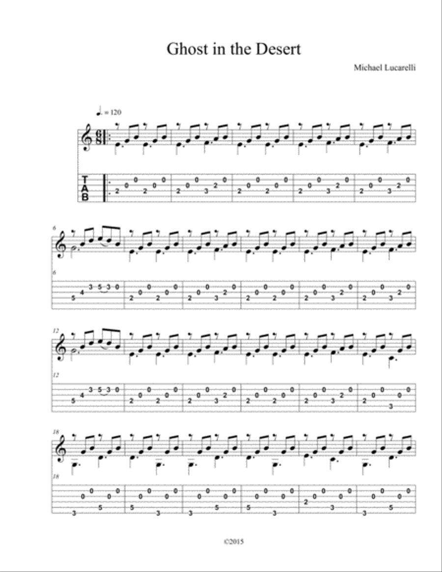 Ghost in the Desert Electric Guitar scores gallery preview page 1