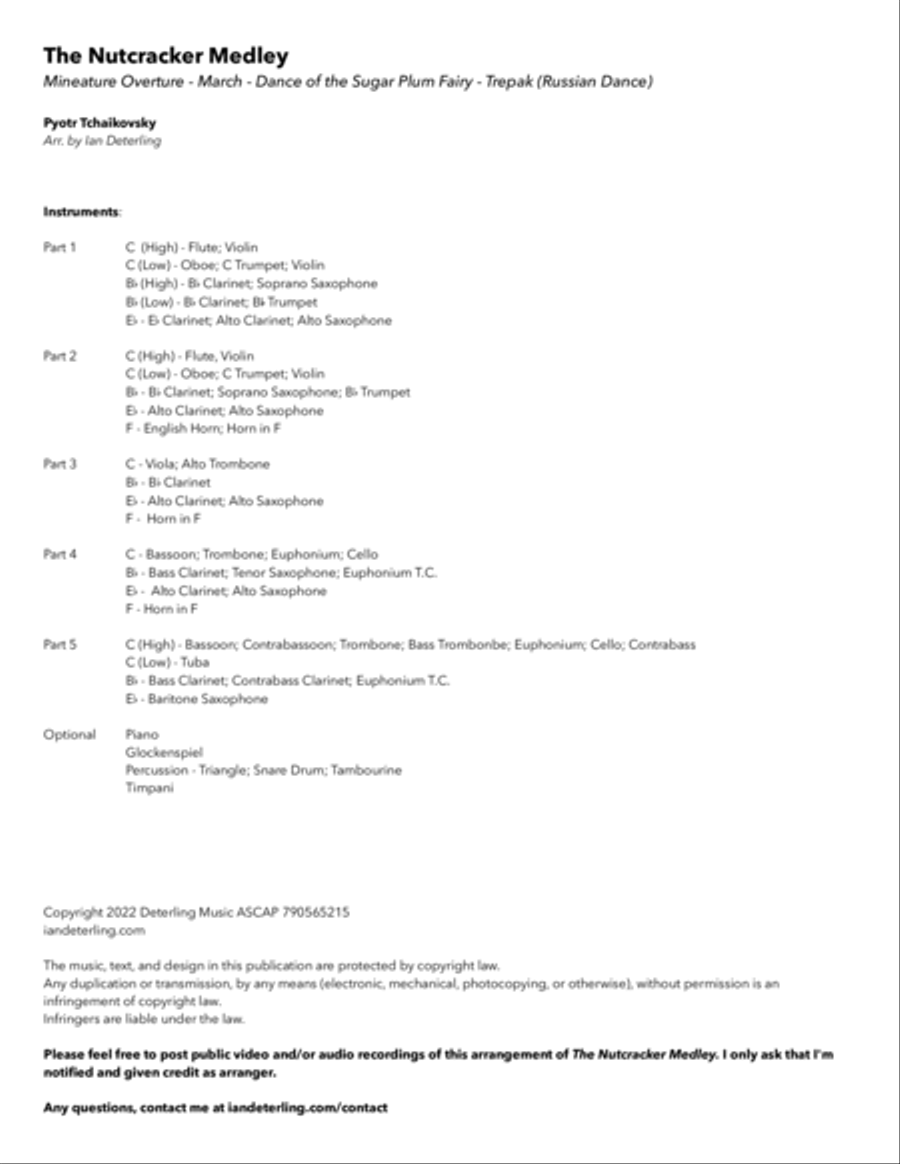 The Nutcracker Medley (flexible instrumentation) Concert Band scores gallery preview page 3