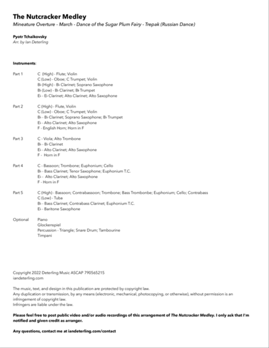 The Nutcracker Medley (flexible instrumentation) image number null