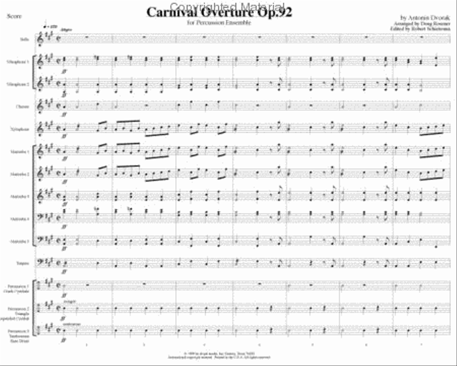Carnival Overture Percussion Ensemble scores gallery preview page 3