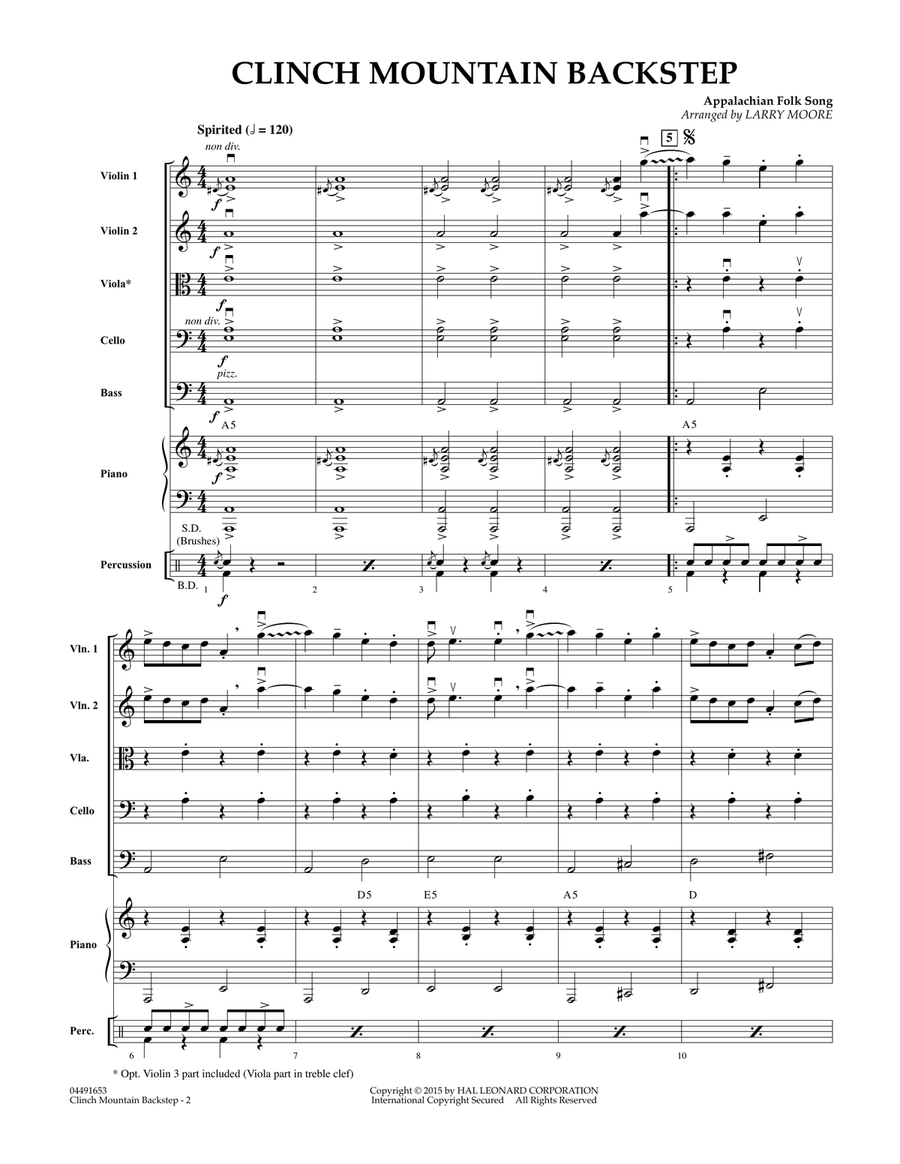Clinch Mountain Backstep - Conductor Score (Full Score) String Orchestra scores gallery preview page 2