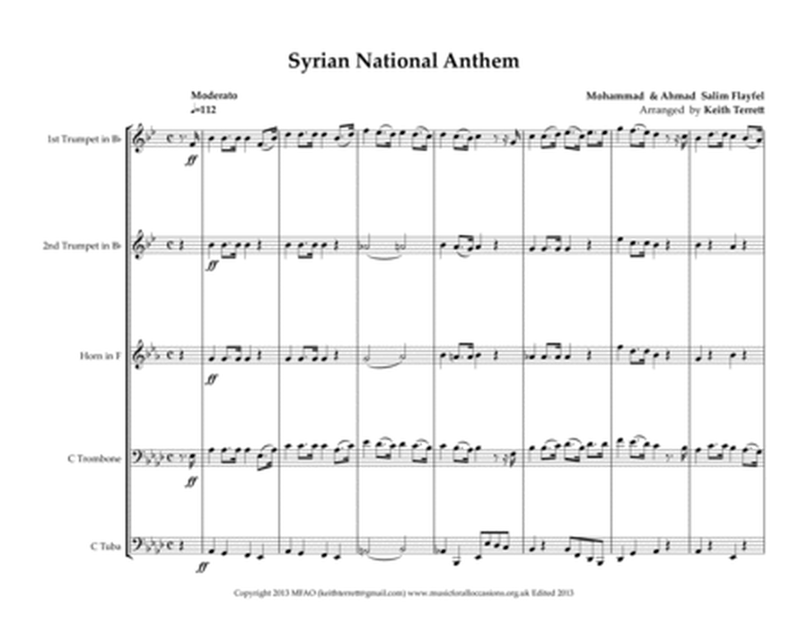 Syrian National Anthem for Brass Quintet image number null