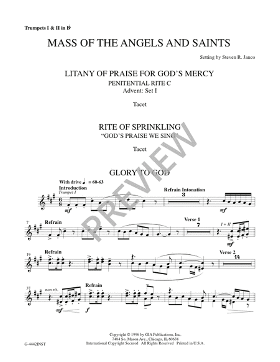Mass of the Angels and Saints - Brass edition Handbell Choir scores gallery preview page 6
