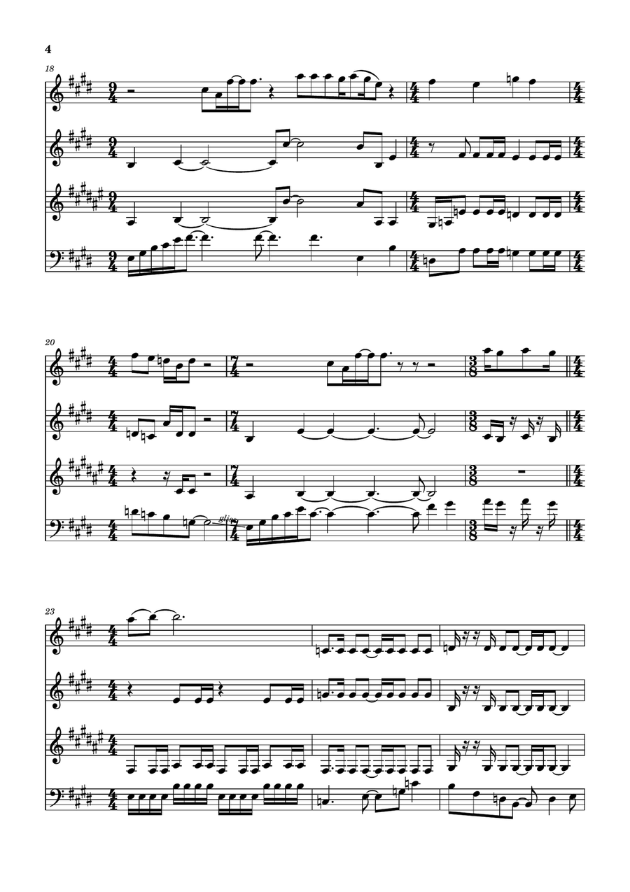 Medley: Life Seeker with Disillusion and Wurm Woodwind Quartet scores gallery preview page 5