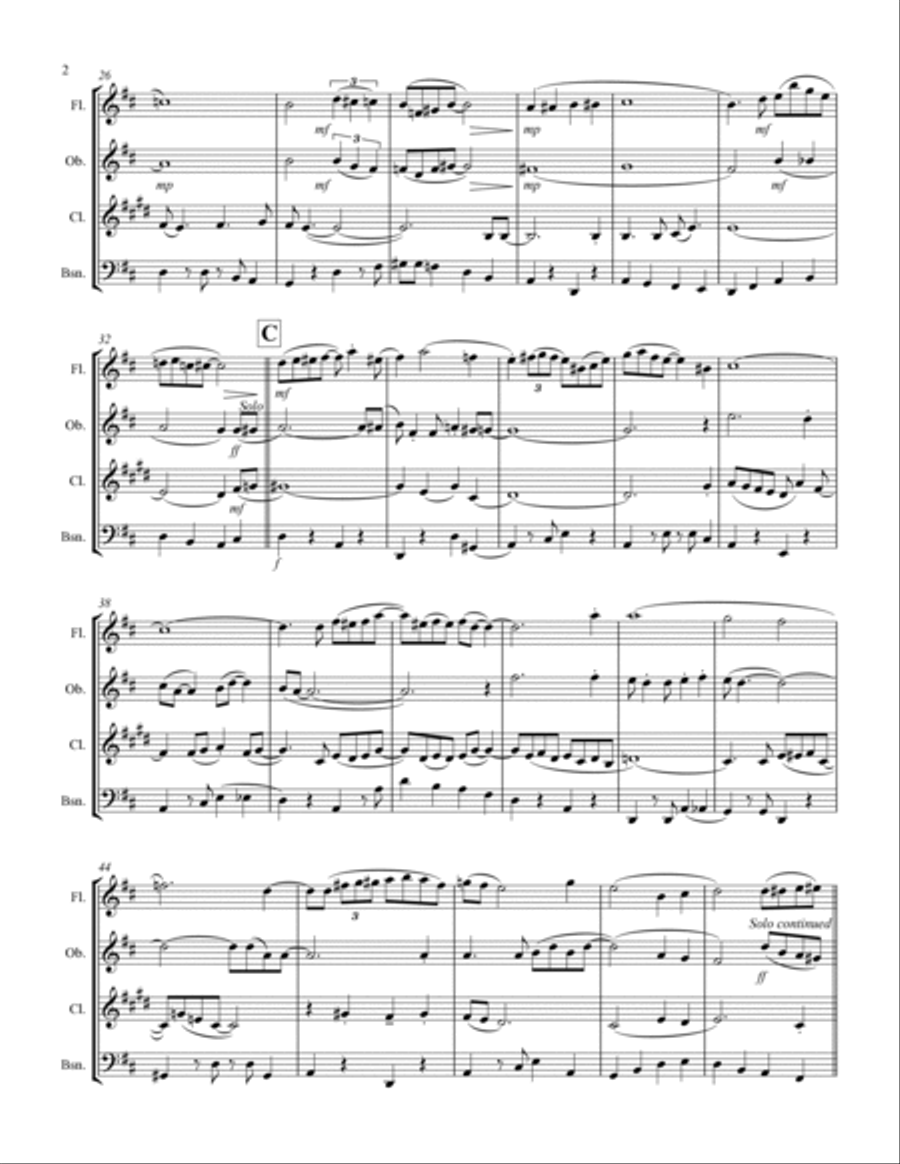 A Closer Walk With Thee (for Woodwind Quartet) Woodwind Quartet scores gallery preview page 3
