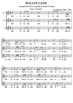 Book cover for Hallelujah (Handel) A Cappella SSA