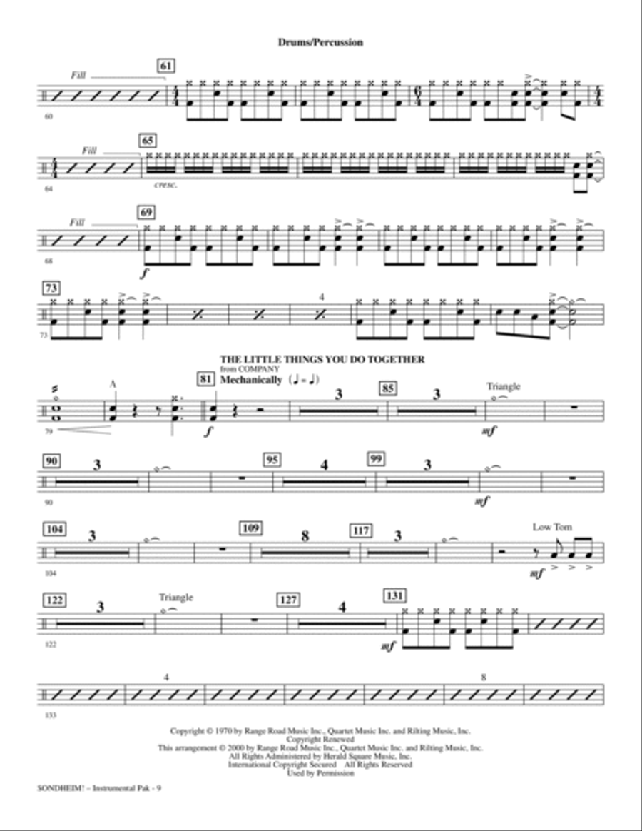 Sondheim! A Choral Celebration (Medley) (arr. Mac Huff) - Drums & Percussion Choir scores gallery preview page 8