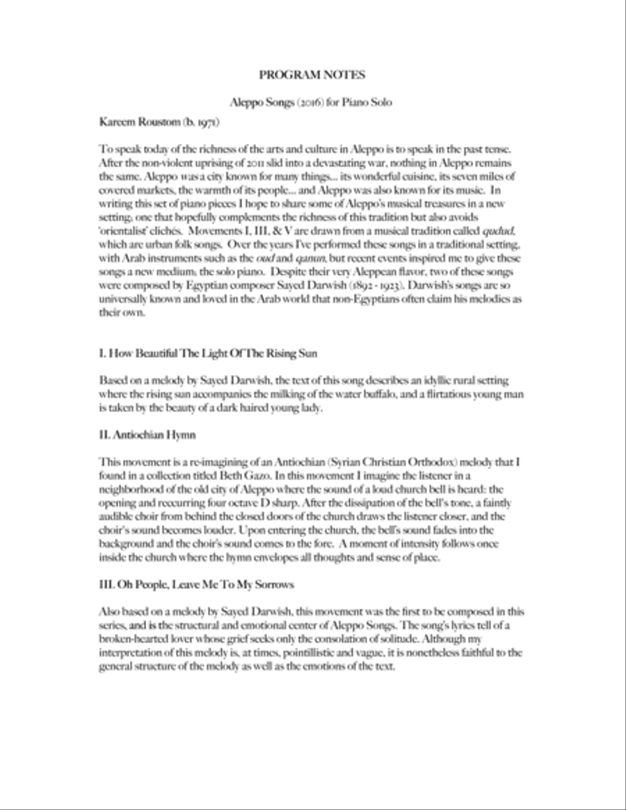 Aleppo Songs Piano Solo scores gallery preview page 4