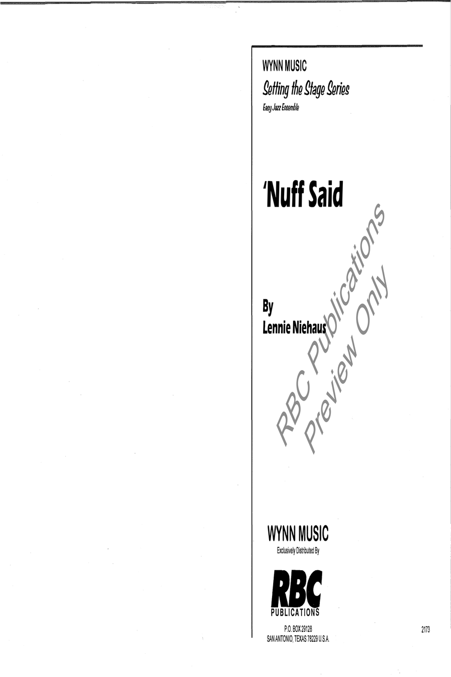 Nuff Said (Score) Jazz Ensemble scores gallery preview page 2