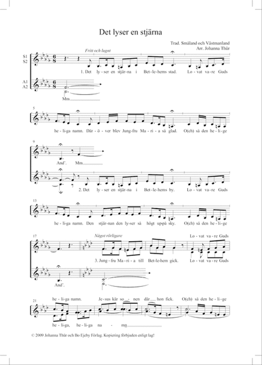 Tre folkliga Mariavisor Tre folkliga Mariavisor SSAA scores gallery preview page 4
