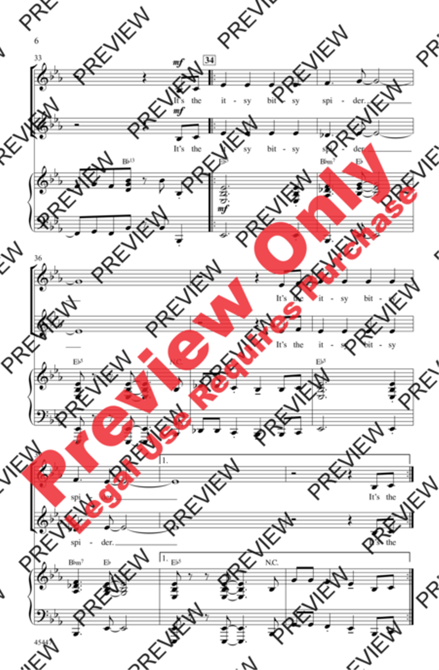 The Itsy Bitsy Spider The Itsy Bitsy Spider 2-Part scores gallery preview page 6