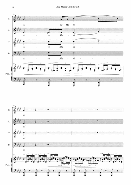 Schubert Ave Maria arranged for SATB choir and piano (or organ)