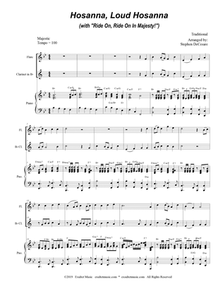 Hosanna, Loud Hosanna (with "Ride On, Ride On In Majesty!") (Duet for Flute & Bb-Clarinet - Piano)