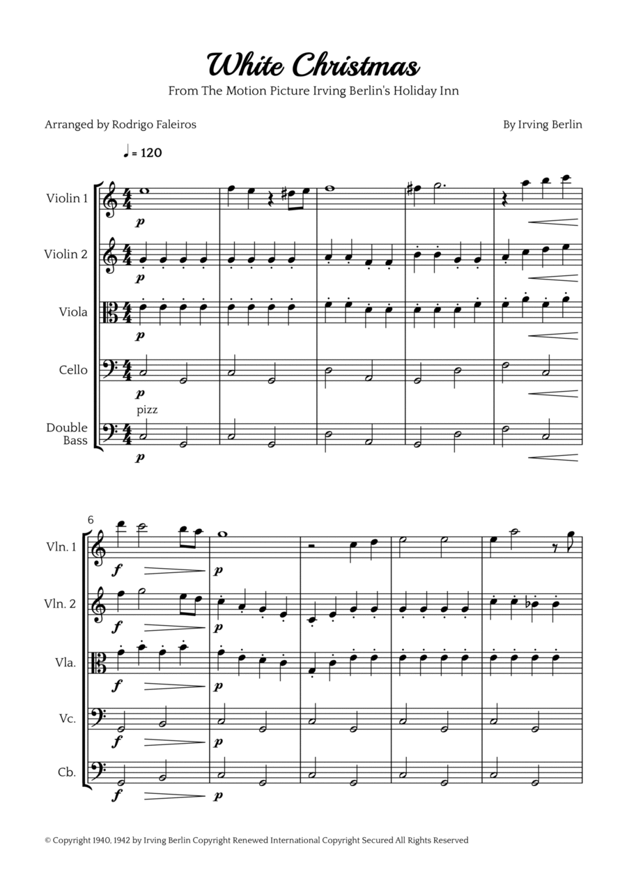 White Christmas String Quintet scores gallery preview page 1