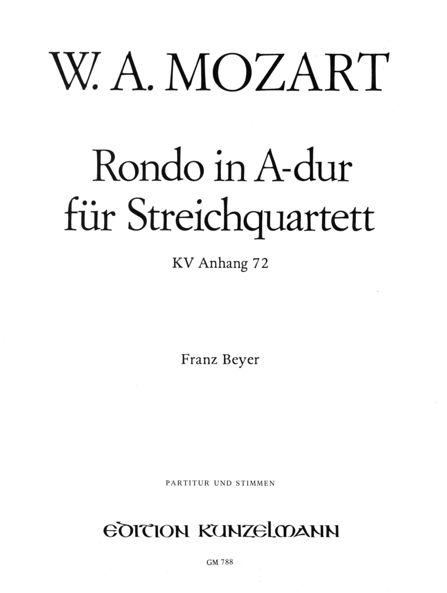 Rondo in A Major K464a(Anh.72)