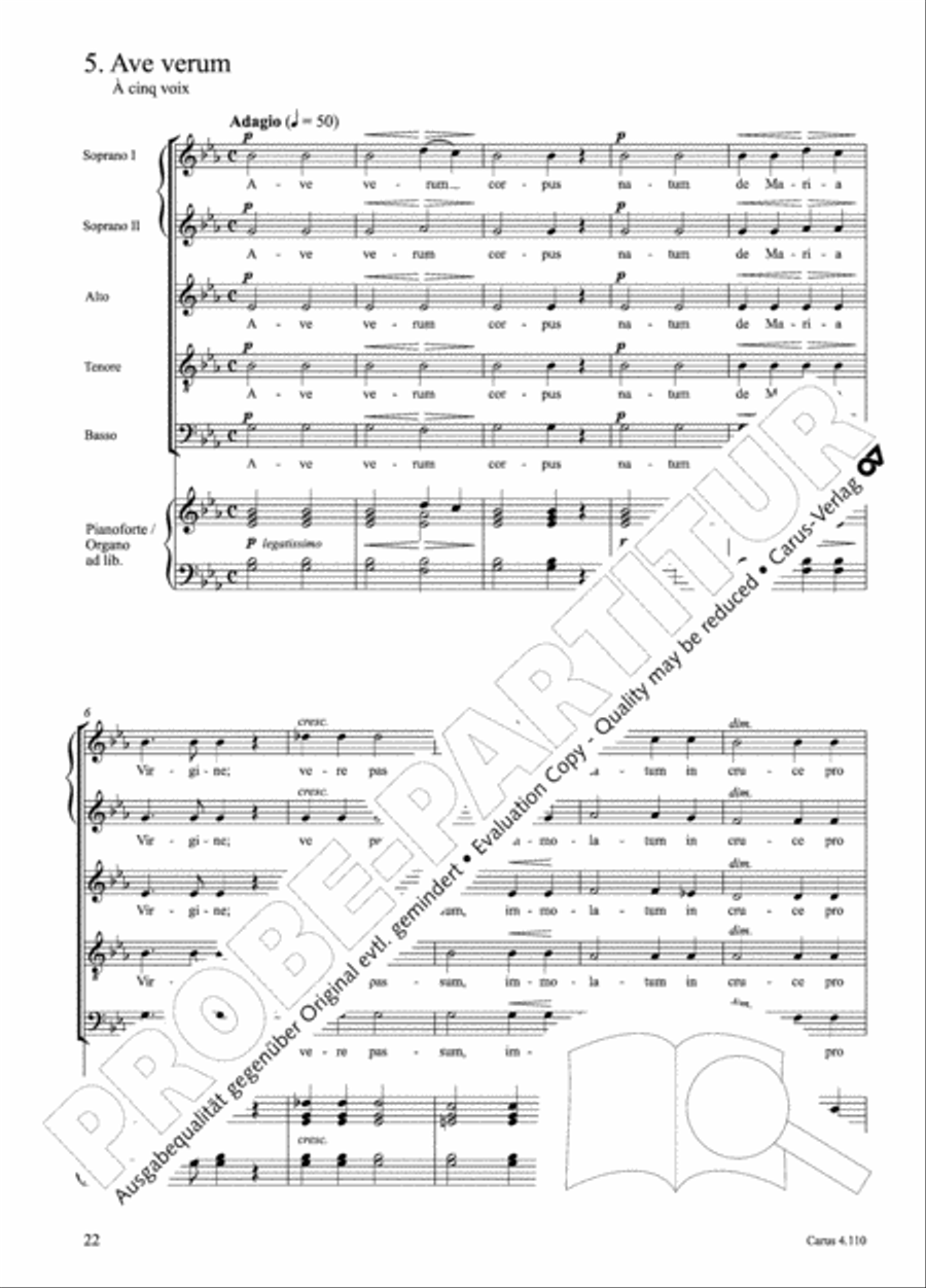 20 Latin Motets (Chants sacres latin/ 20 latein. Motetten) 4-Part scores gallery preview page 23