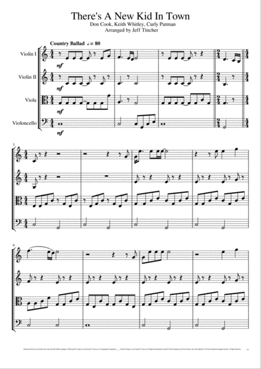 There's A New Kid In Town String Quartet scores gallery preview page 2