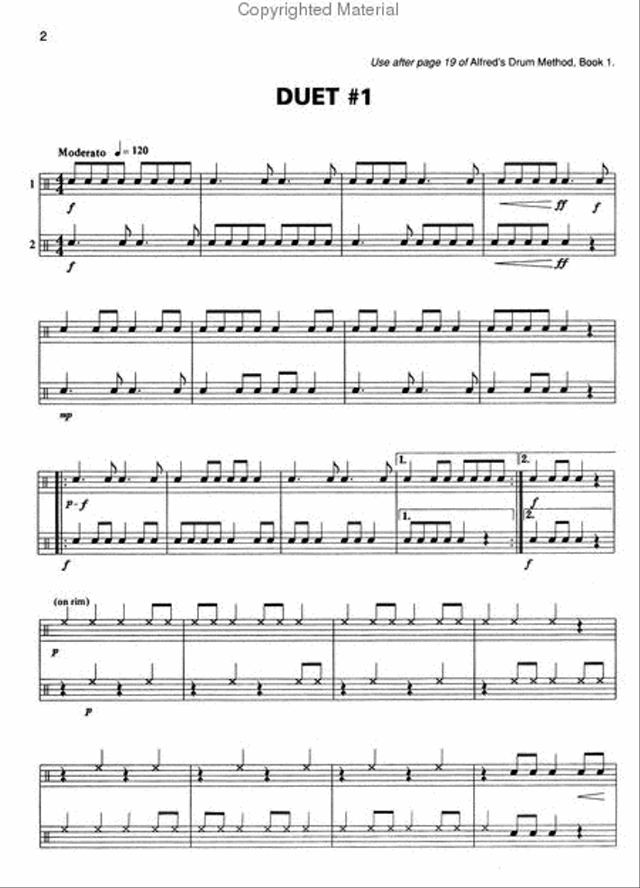 Alfred's Beginning Snare Drum Duets Small Ensemble scores gallery preview page 3