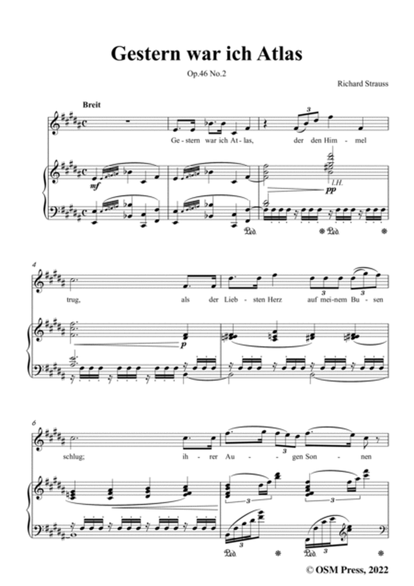 Richard Strauss-Gestern war ich Atlas,in B Major,Op.46 No.2 image number null