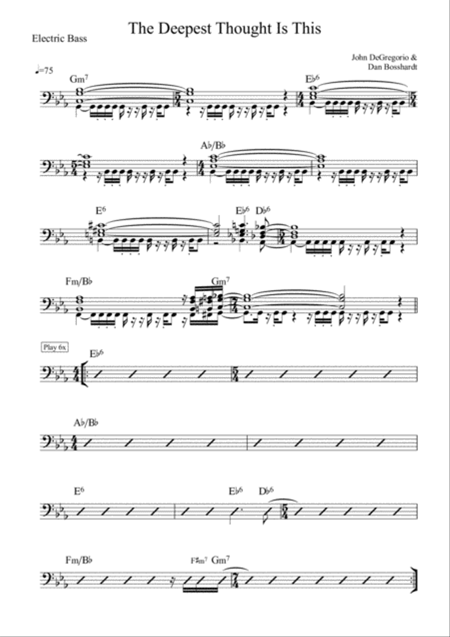 The Deepest Thought Is This - Bass Guitar Bass Guitar scores gallery preview page 1