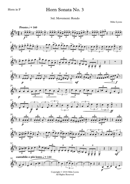 Horn Sonata No. 3 - 3rd. Movement:Rondo - Presto image number null