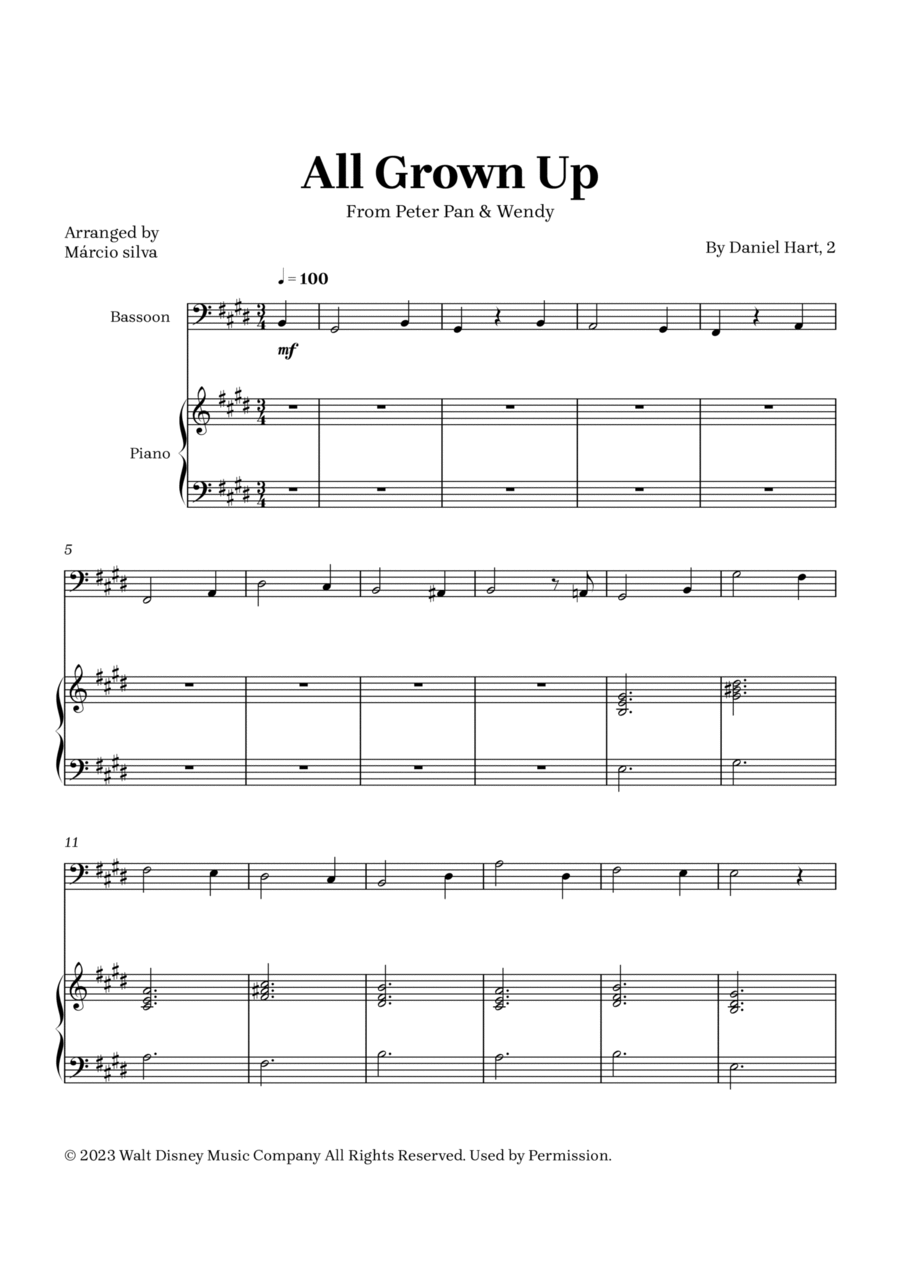 All Grown Up Bassoon scores gallery preview page 1