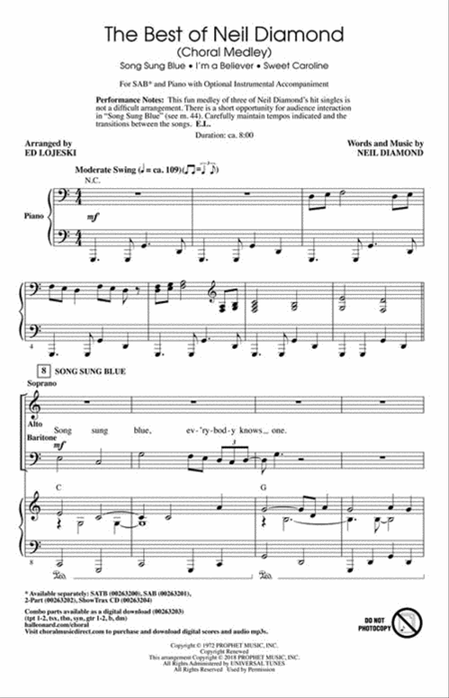 The Best of Neil Diamond 3-Part scores gallery preview page 2