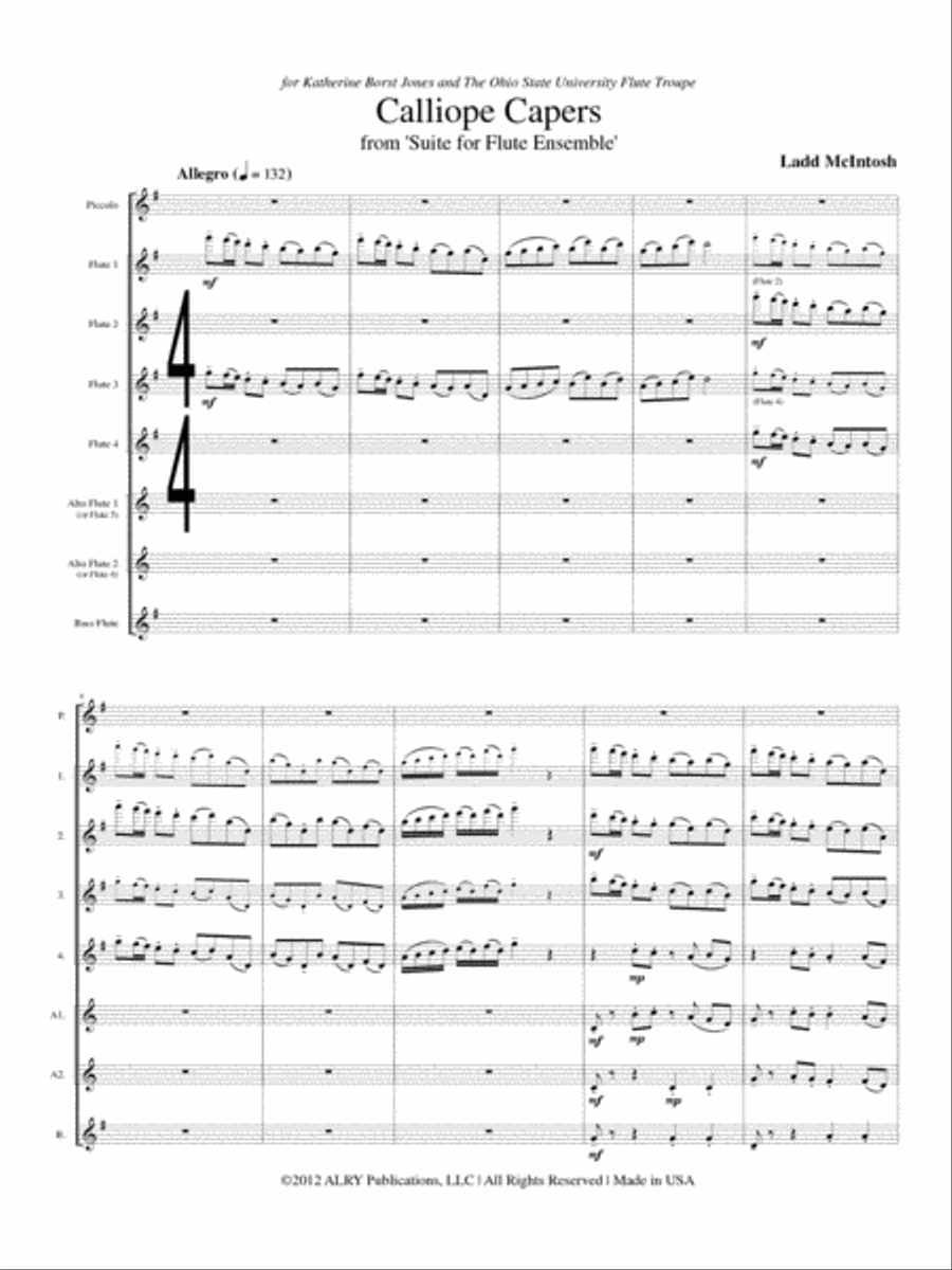 Calliope Capers for Flute Choir Flute Choir scores gallery preview page 2