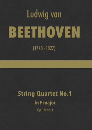 Book cover for Beethoven - String Quartet No.1 in F major, Op.18 No.1
