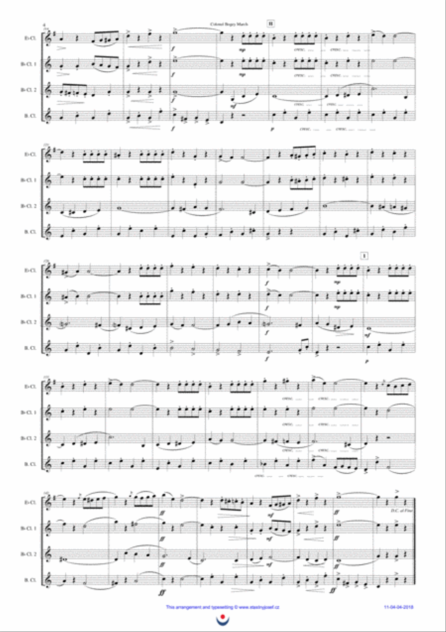 Colonel Bogey March Woodwind Quartet scores gallery preview page 4