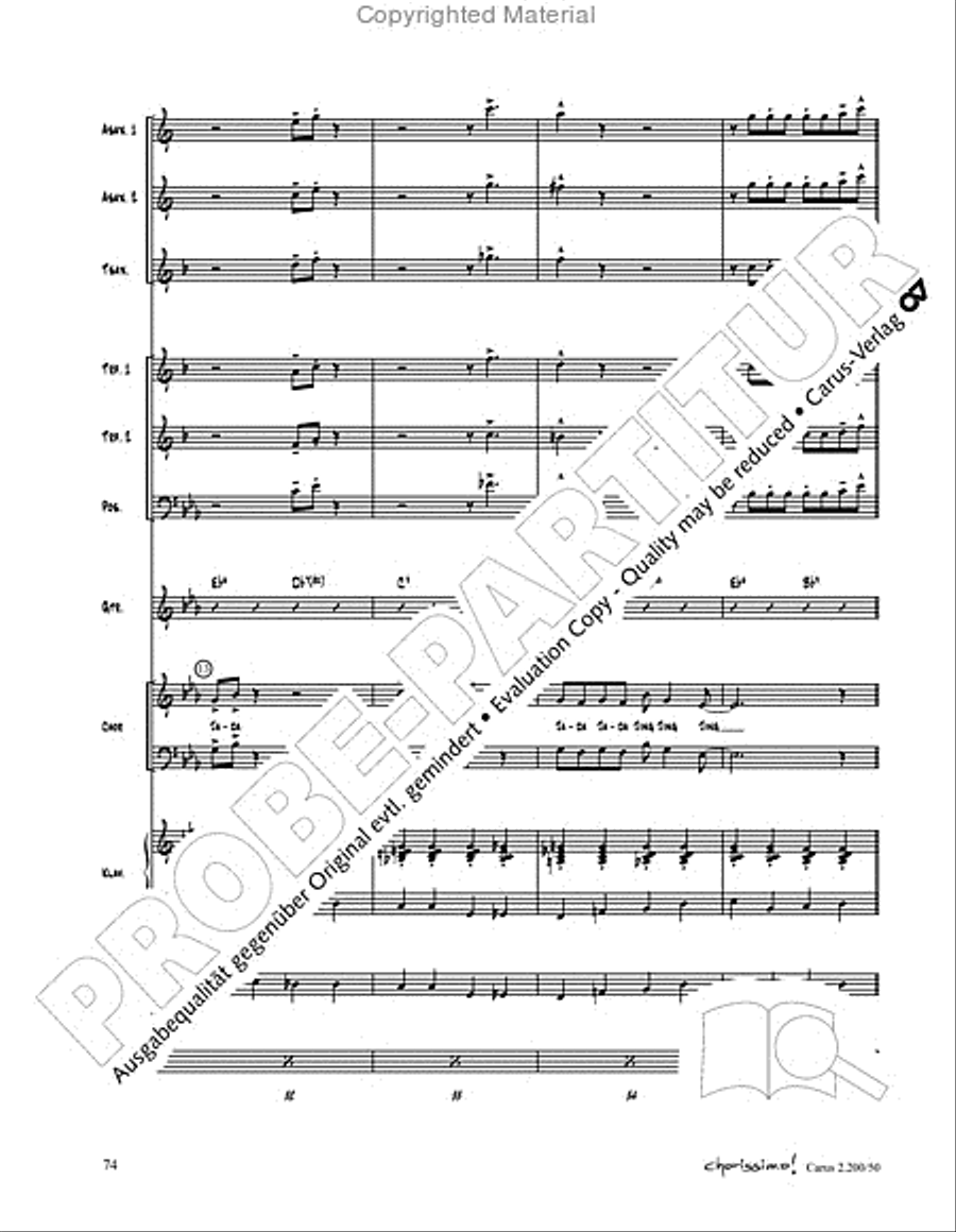 Chorissimo. Instrumentale Begleitarrangements fur Small Bigband, Vol. 3 Big Band scores gallery preview page 72