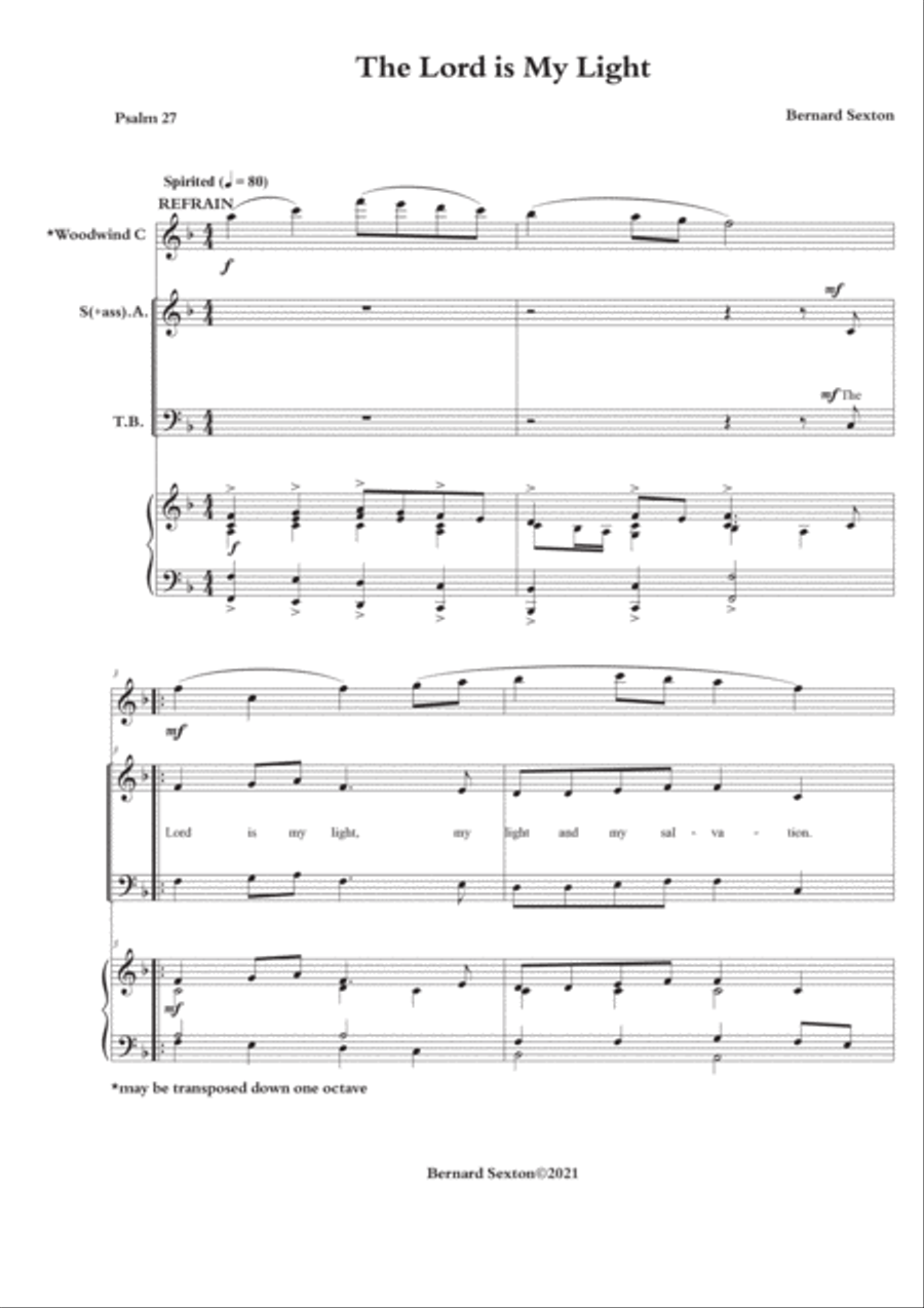 The Lord is My Light - Psalm 27 4-Part scores gallery preview page 2