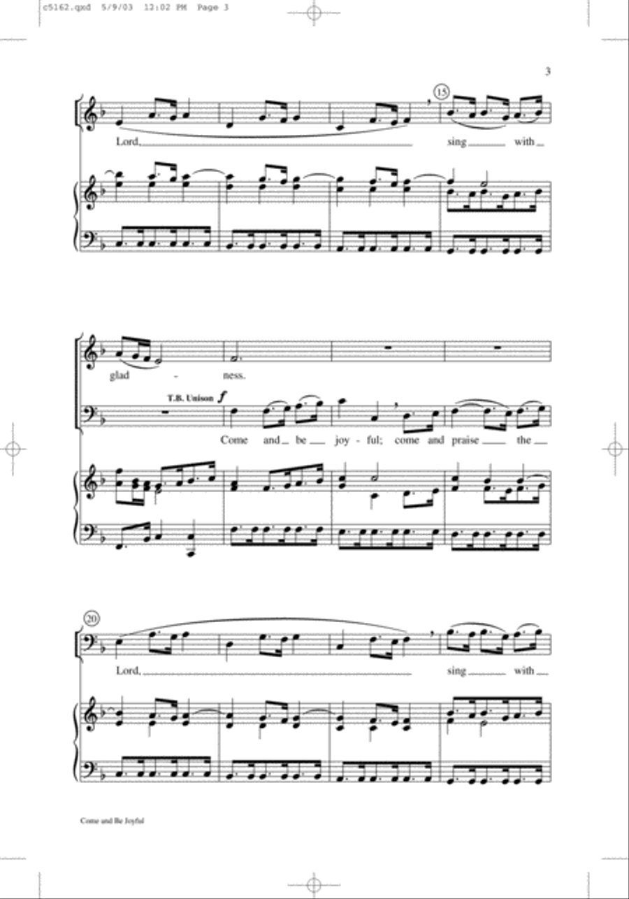 Come and Be Joyful 3-Part scores gallery preview page 3