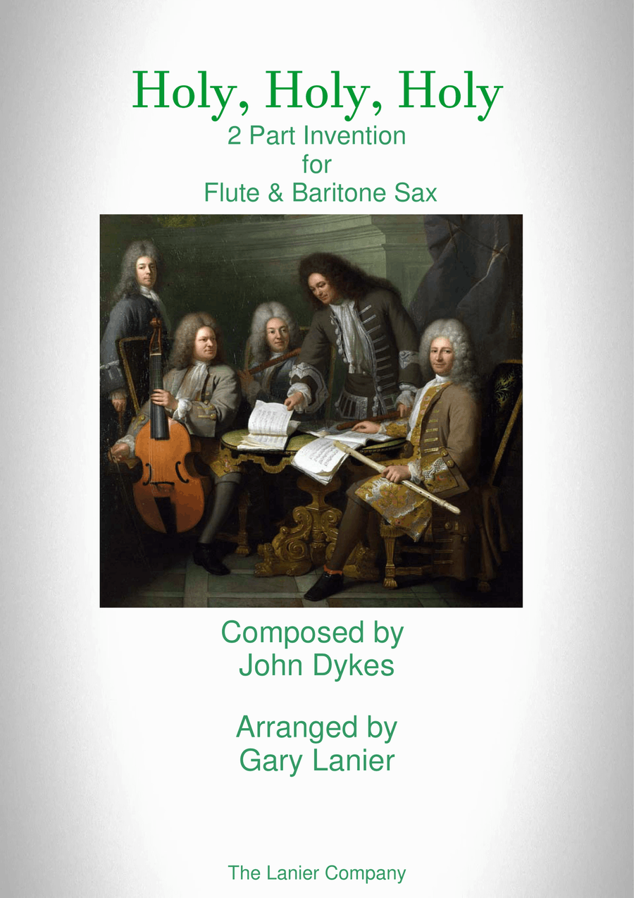 Holy, Holy, Holy (2 Part Invention for Flute and Baritone Sax) Woodwind Duet scores gallery preview page 1