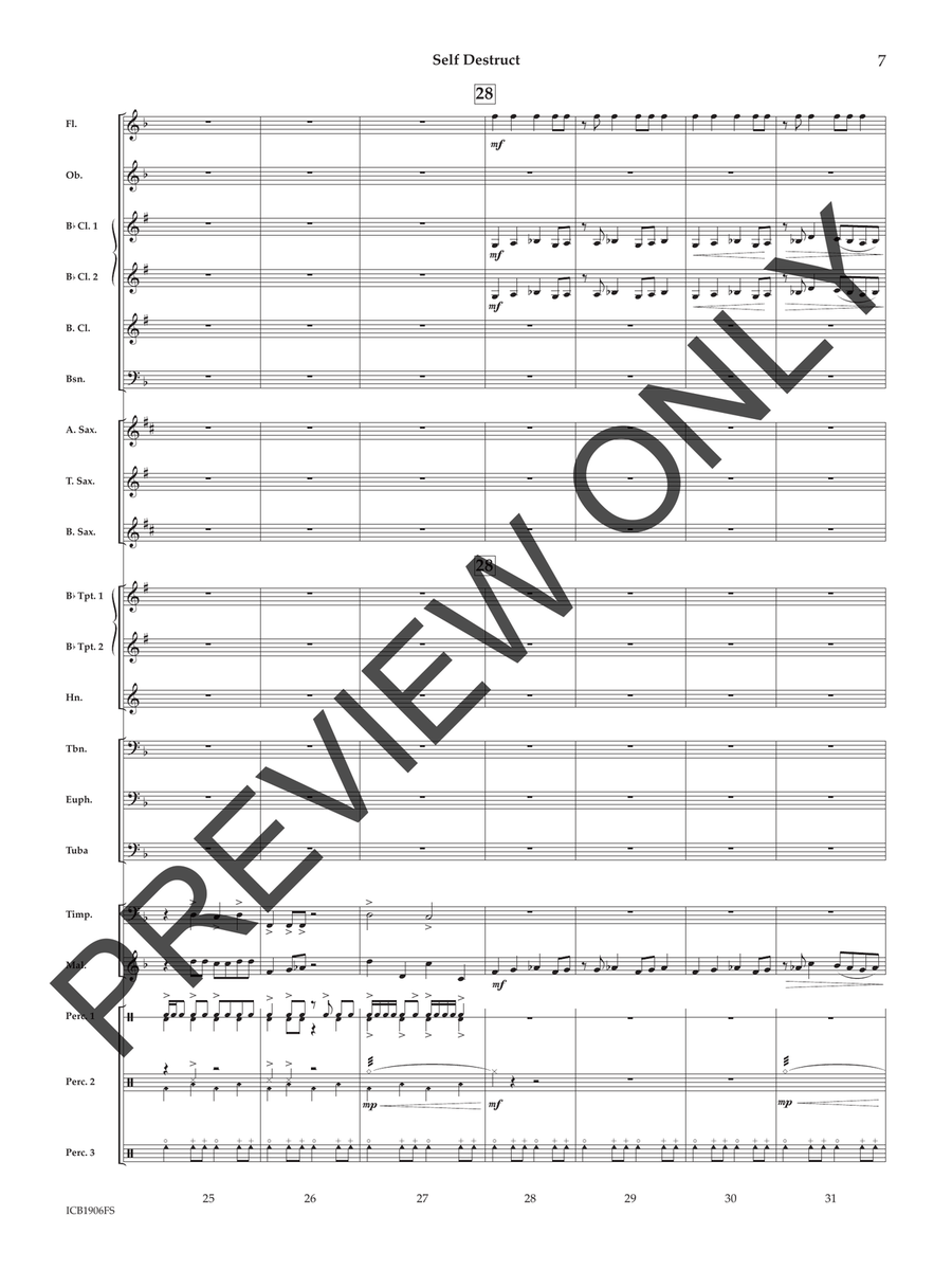 Self Destruct Concert Band scores gallery preview page 8