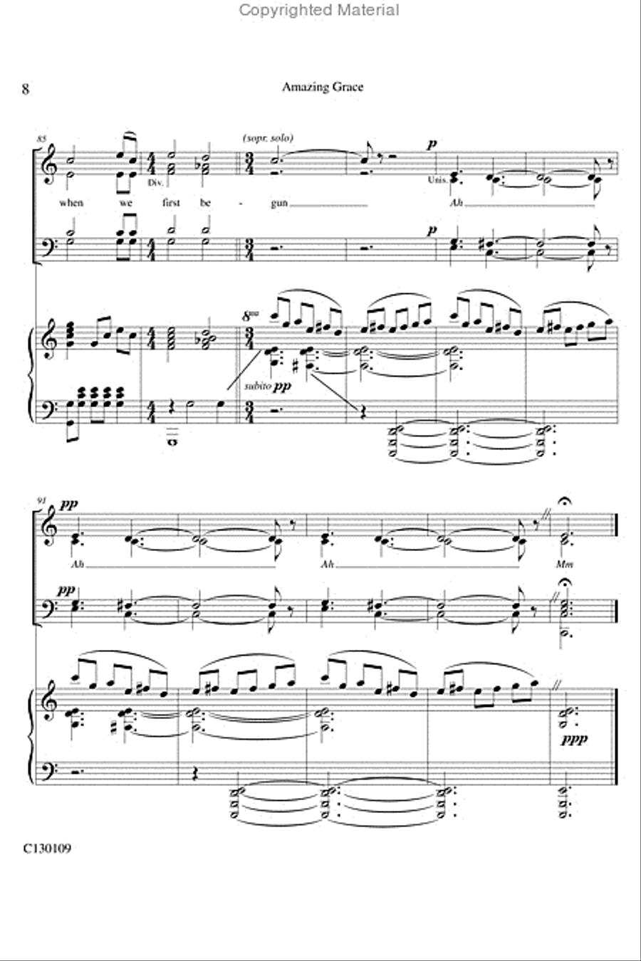 Amazing Grace A Choral Fantasy 4-Part scores gallery preview page 11