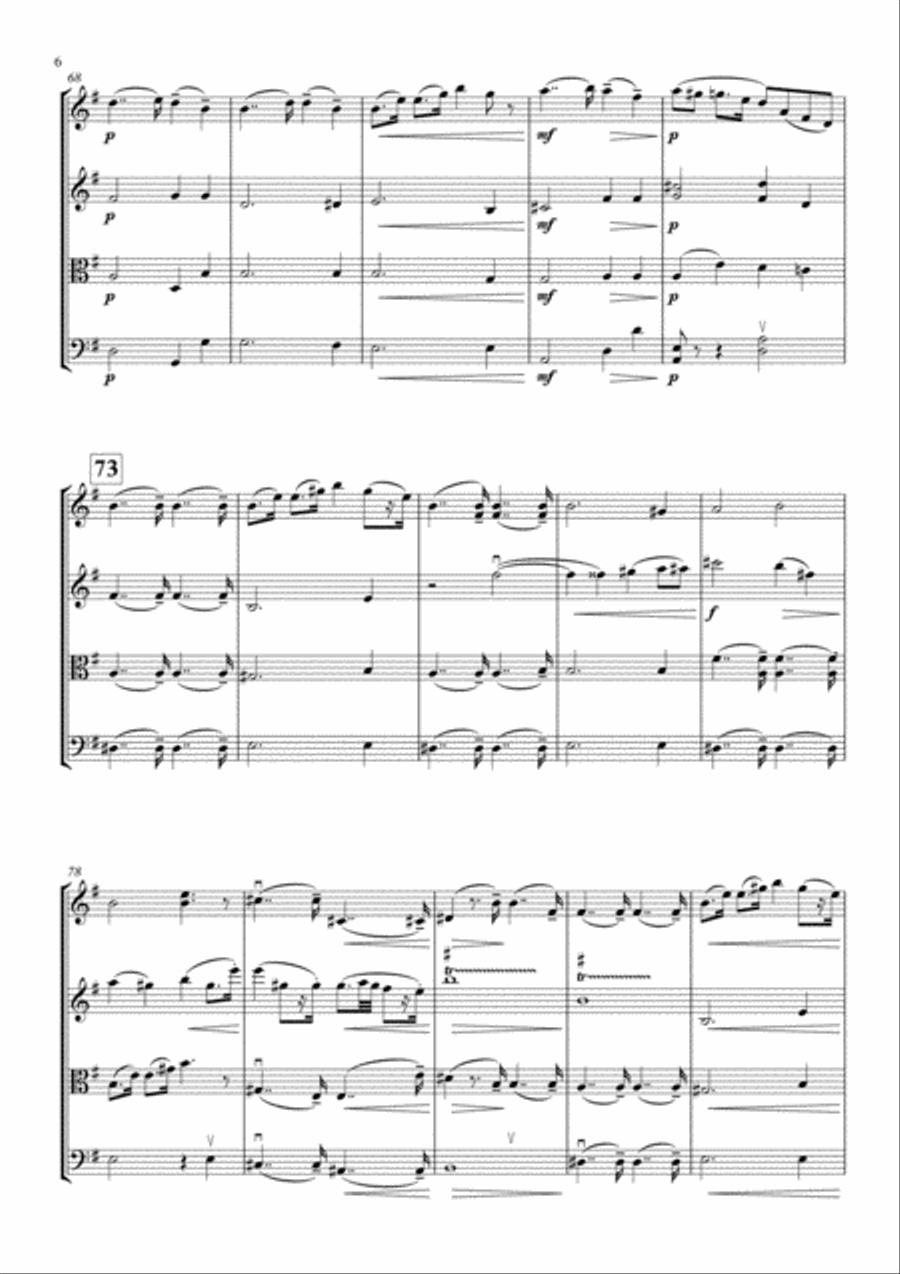 Prelude to Act III from Lohengrin, arranged for String Quartet String Quartet scores gallery preview page 6