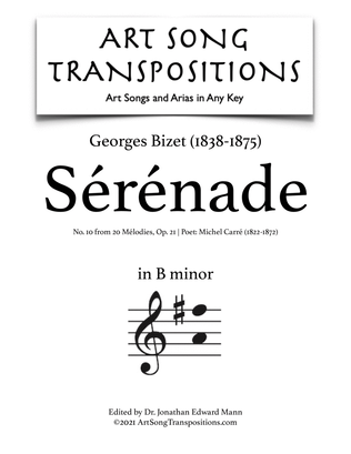 BIZET: Sérénade, Op. 21 no. 10 (transposed to B minor)