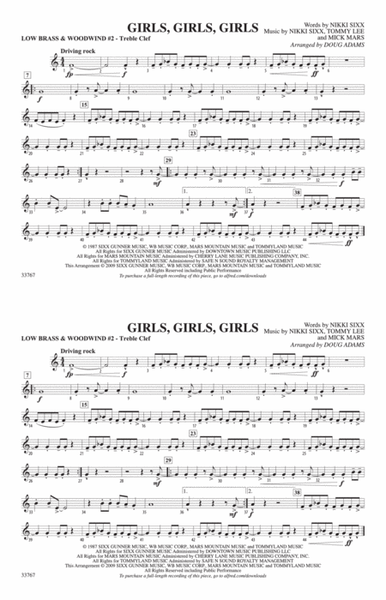 Girls, Girls, Girls: Low Brass & Woodwinds #2 - Treble Clef