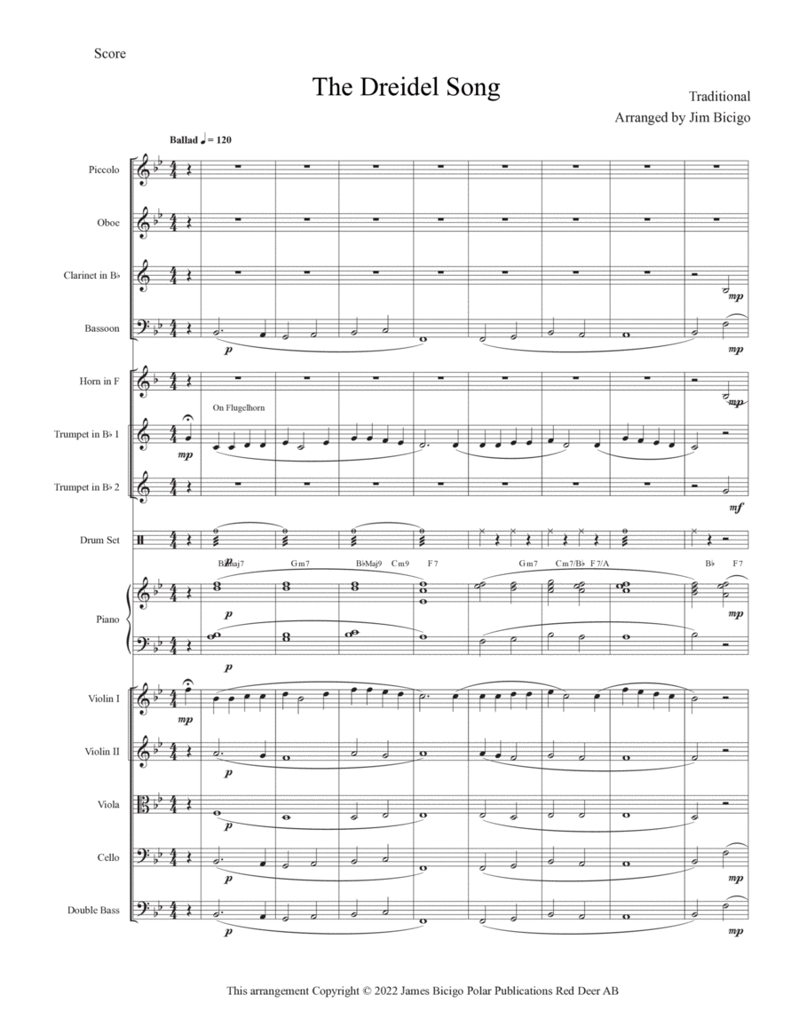 The Dreidel Song Chamber Orchestra scores gallery preview page 1