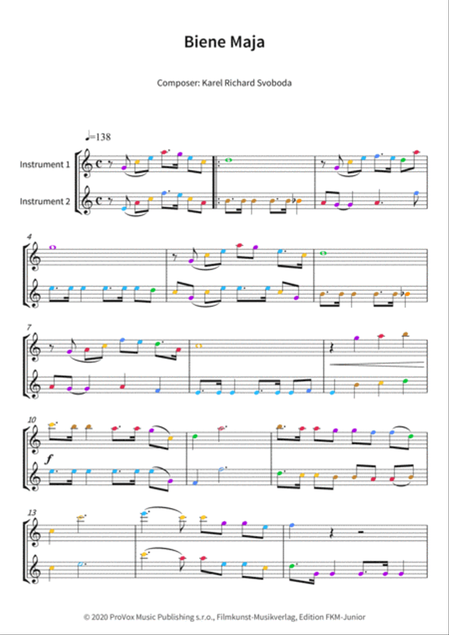 Biene Maja Woodwind Duet scores gallery preview page 3
