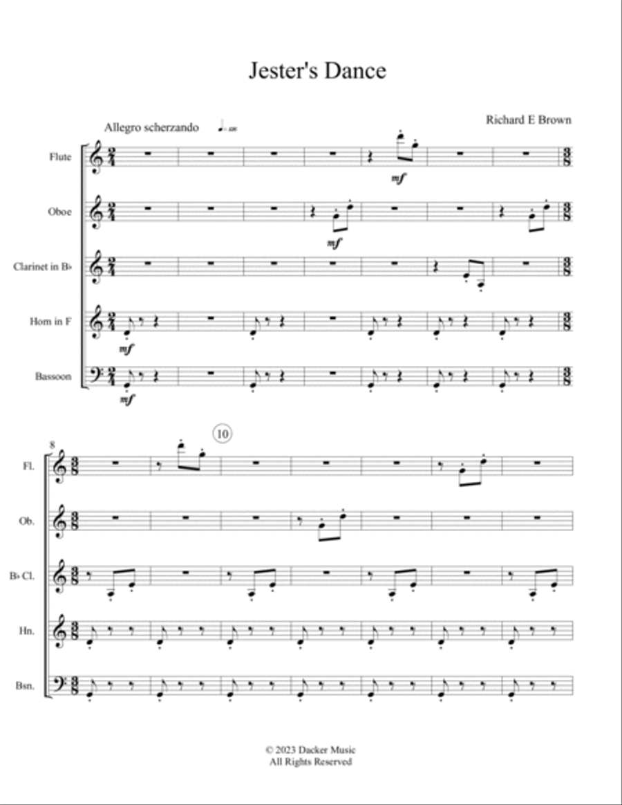 Jester's Dance - Wind Quintet Woodwind Quintet scores gallery preview page 3