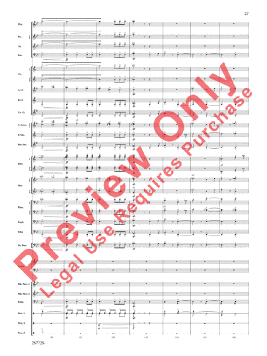 March: The Lion's Gate (Movement 1 from Sea to Sky) Concert Band scores gallery preview page 28