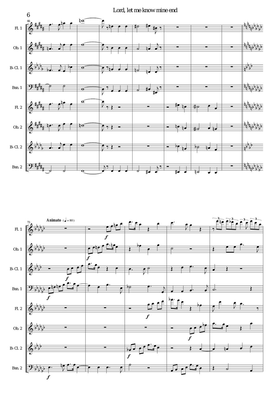 Lord, let me know mine end for wind octet Woodwind Ensemble scores gallery preview page 6