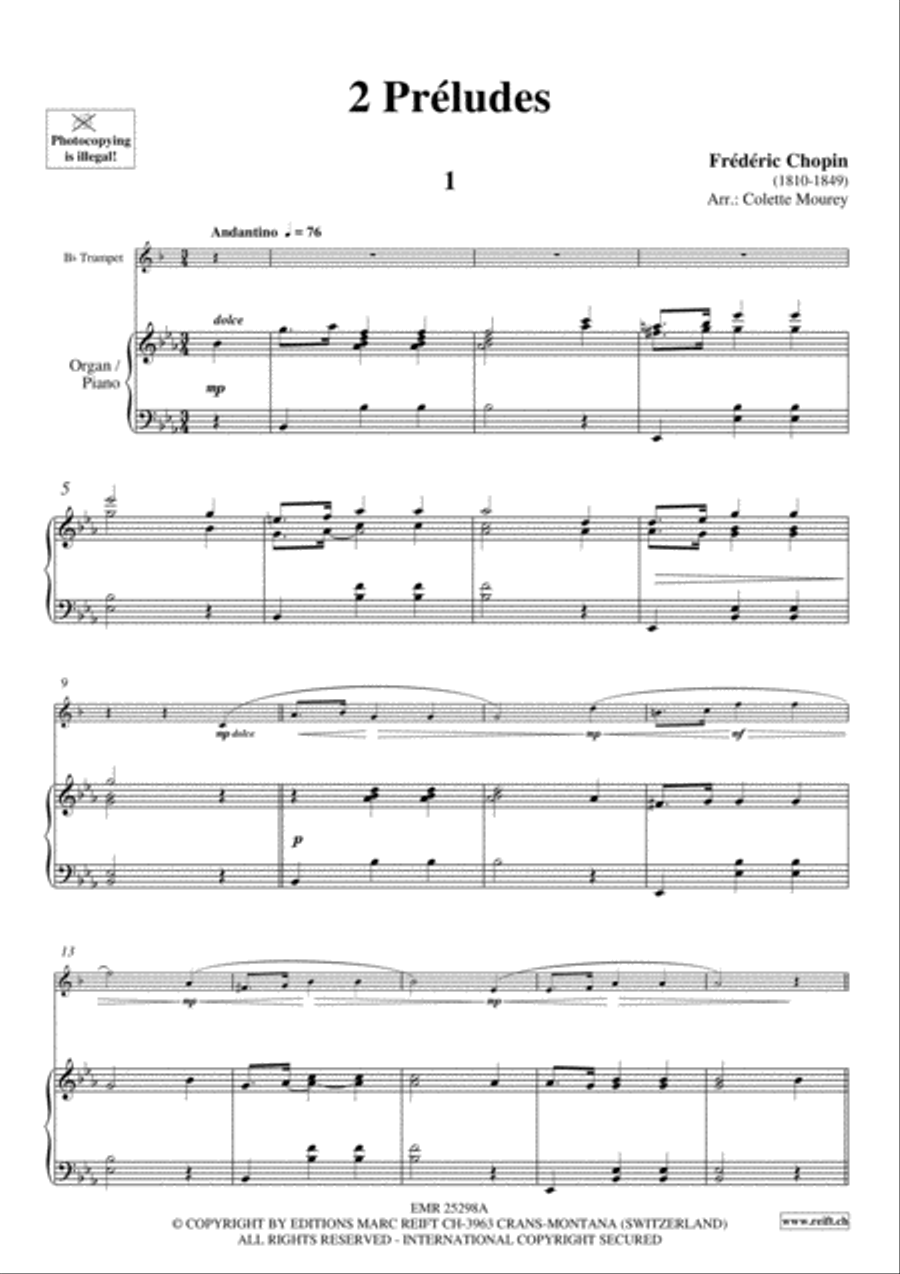 2 Preludes Trumpet Solo scores gallery preview page 3