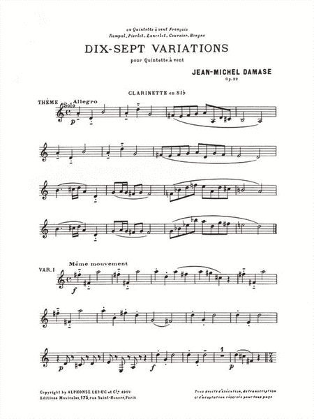 17 Variations For Wind Quintet