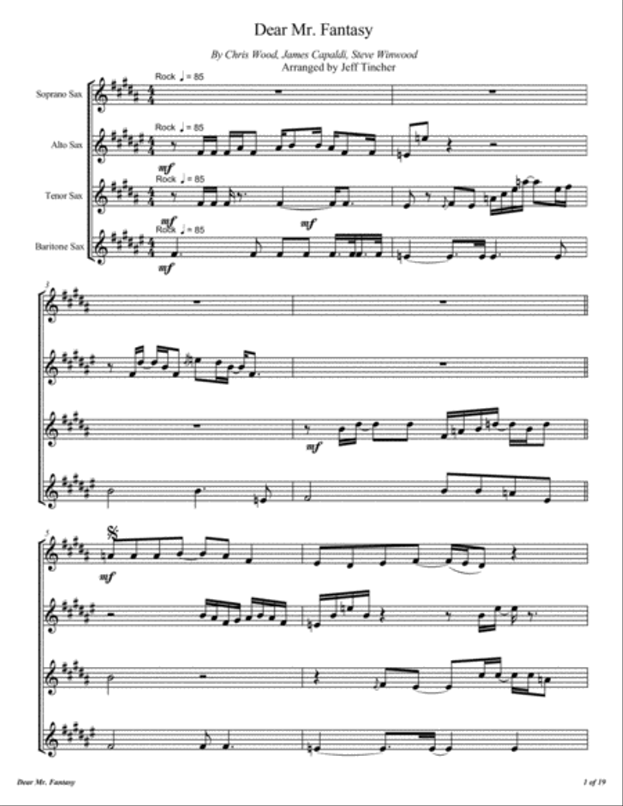 Dear Mr. Fantasy Woodwind Quartet scores gallery preview page 2