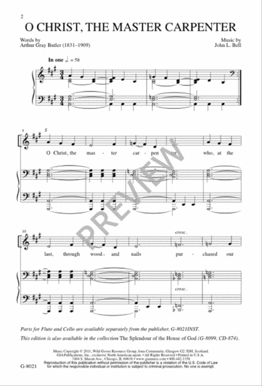 O Christ, the Master Carpenter 4-Part scores gallery preview page 2