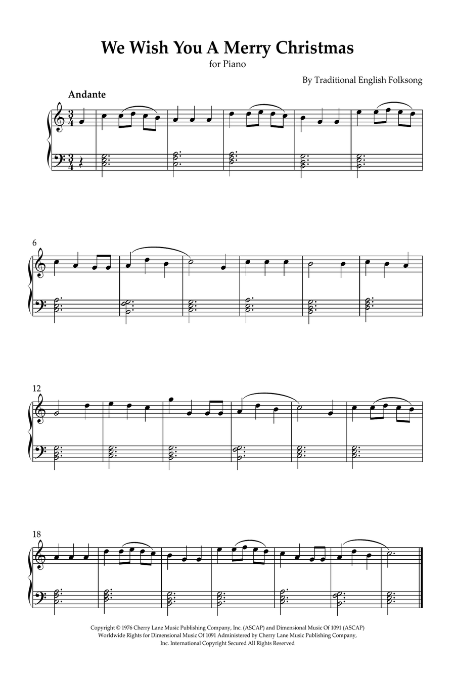 We Wish You A Merry Christmas Easy Piano scores gallery preview page 1